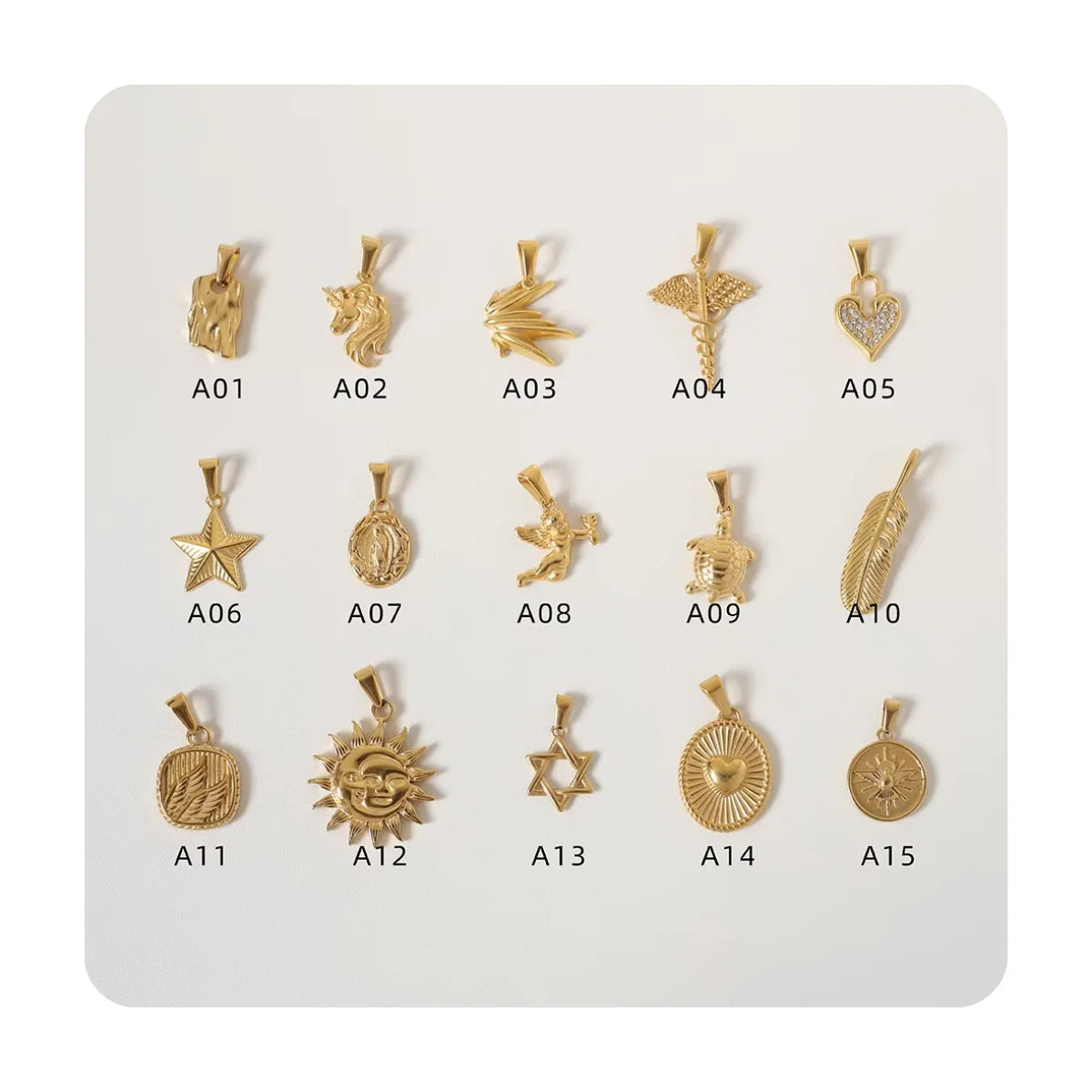 Trendy Bulk Stainless Steel Jewelry 18K PVD Gold Plated Waterproof and Tarnish Free Charms for Jewelry Making Wholesale Popular