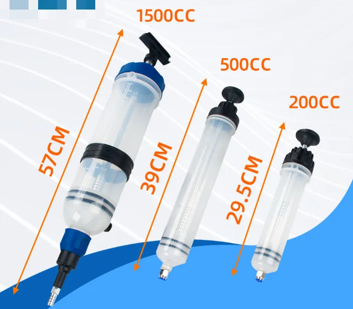 0.2L/0.5L/1.5L Brake Fluid Manual Pump Fill Syringe Bottle Brake Oil Replacement Hand Tool