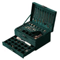 In Stock Wholesale Wholesale New Three Layer Lock Retro Flannel Jewelry Box Earrings Ring Necklace Jewelry Storage Box