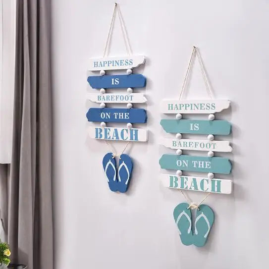 Creative slippers Letter bar Connected to Two-sided Brands of Ocean Style Home Decoration Wooden Crafts