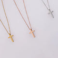 Delicate Small Hole Bead Cross Necklace Pendants for Men and Women Collarbone Chain for Jewelry Findings