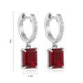 Hot Manufacturers Jewelry S925 Silver Lab Grown Ruby Hoop Earrings Fashion Trendy Ins Style Women Wedding Gift