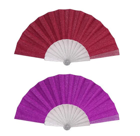 BSBH Low MOQ High Quality Custom Plastic Satin Glitter Hand Held Fan for Rave Party Holidays Wedding Small Folding Dance Fans