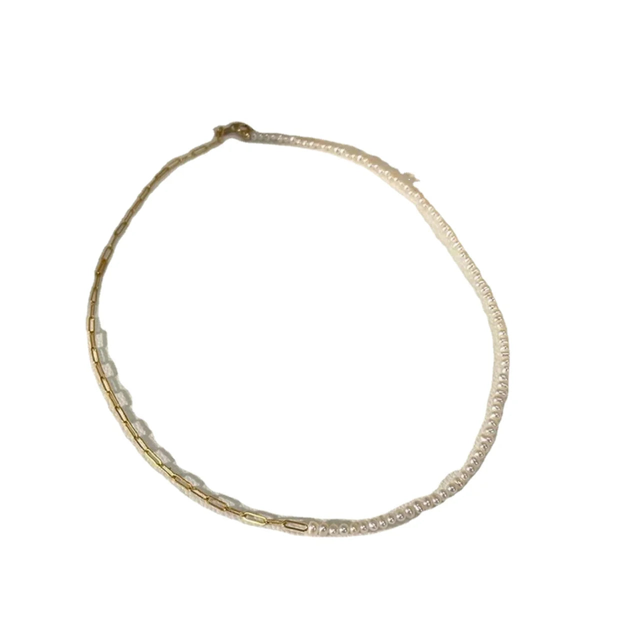 GN160 Simple Fashion 14K Gold Plated Chain Choker Necklace Choker Dainty Natural Freshwater Pearl Necklace
