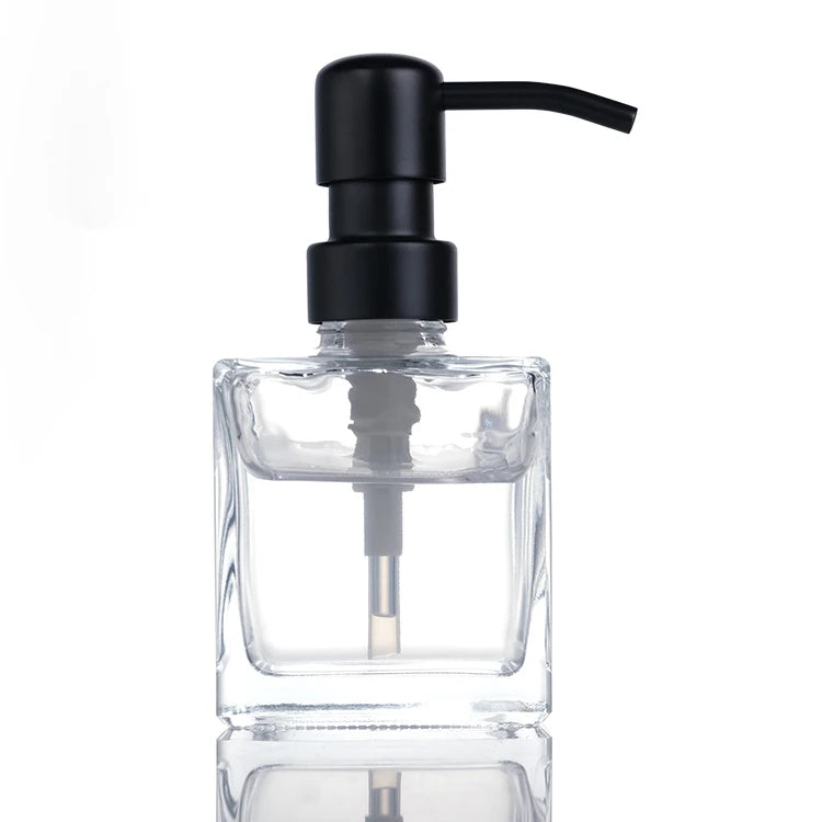 500ml Luxury Clear Wash Hand Liquid Glass Bottles Lotion Glass Shampoo Bottle with Black Pump