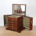 European Ancient Style Chinese Luxury Jewelry Box Modern Wood Jewelry Organizer with Lock for Necklaces and Rings