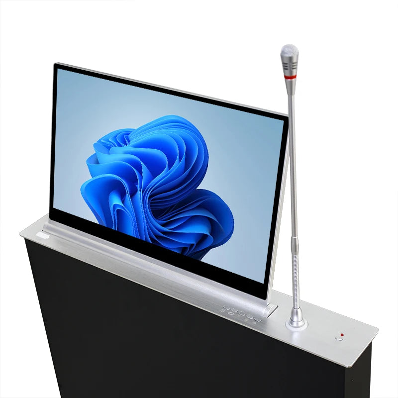15.6-18.5Inch Paperless Conference System Lcd Lift With Microphone Monitor Lifting Computer LCD Conference System