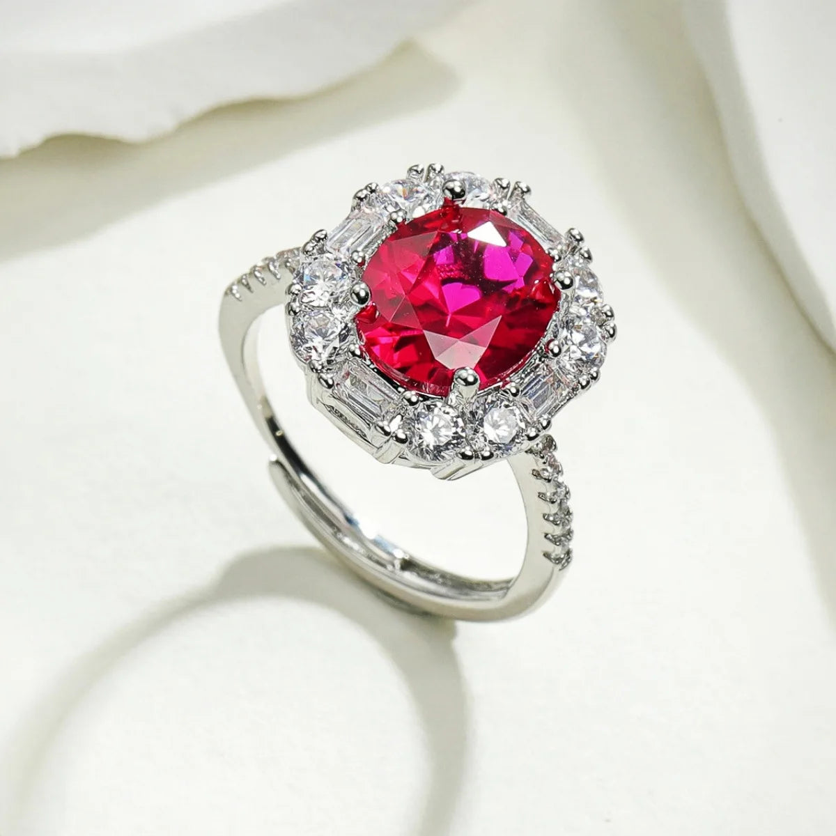 2025 Shiny Zircon Ring Open Rings Silver Plated Ring Fashion Jewelry for Women Girls
