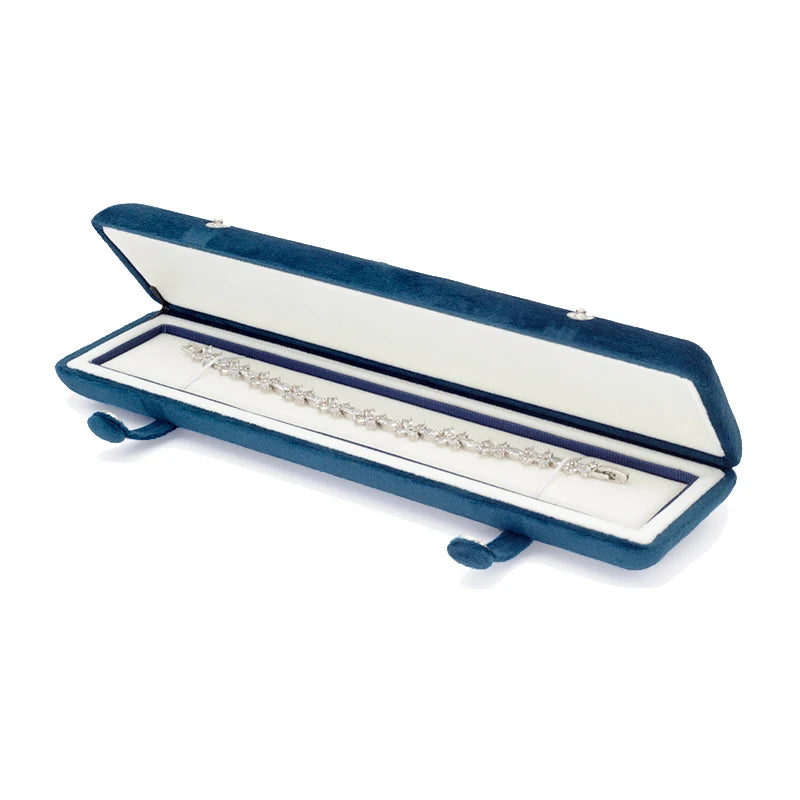 Premium Velvet Big Chain Box Factory Direct Luxury Customizable Color Jewelry Box with Gold Foil Logo Wholesale