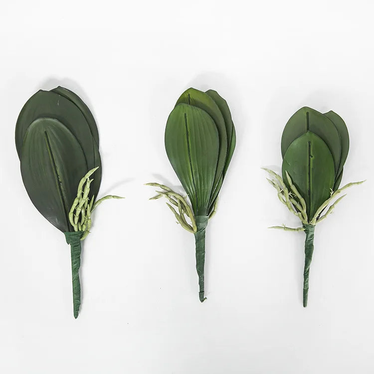 Factory Direct Sale Artificial Real Touch Phalaenopsis Leaves Home Desktop Vase Flower Arrangement Decoration Phalaenopsis Leave