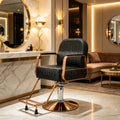 Rose Gold Barber Shop Waiting Chairs Stainless Steel Barber Chairs Vintage Beauty Salon Furniture Beauty Chairs