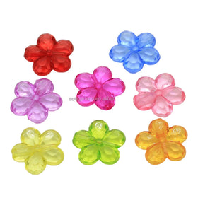 Mix Acrylic Flower Beads Flat Spacer Charm Style Beads for DIY Bracelet Necklace Kids Jewelry Supplies