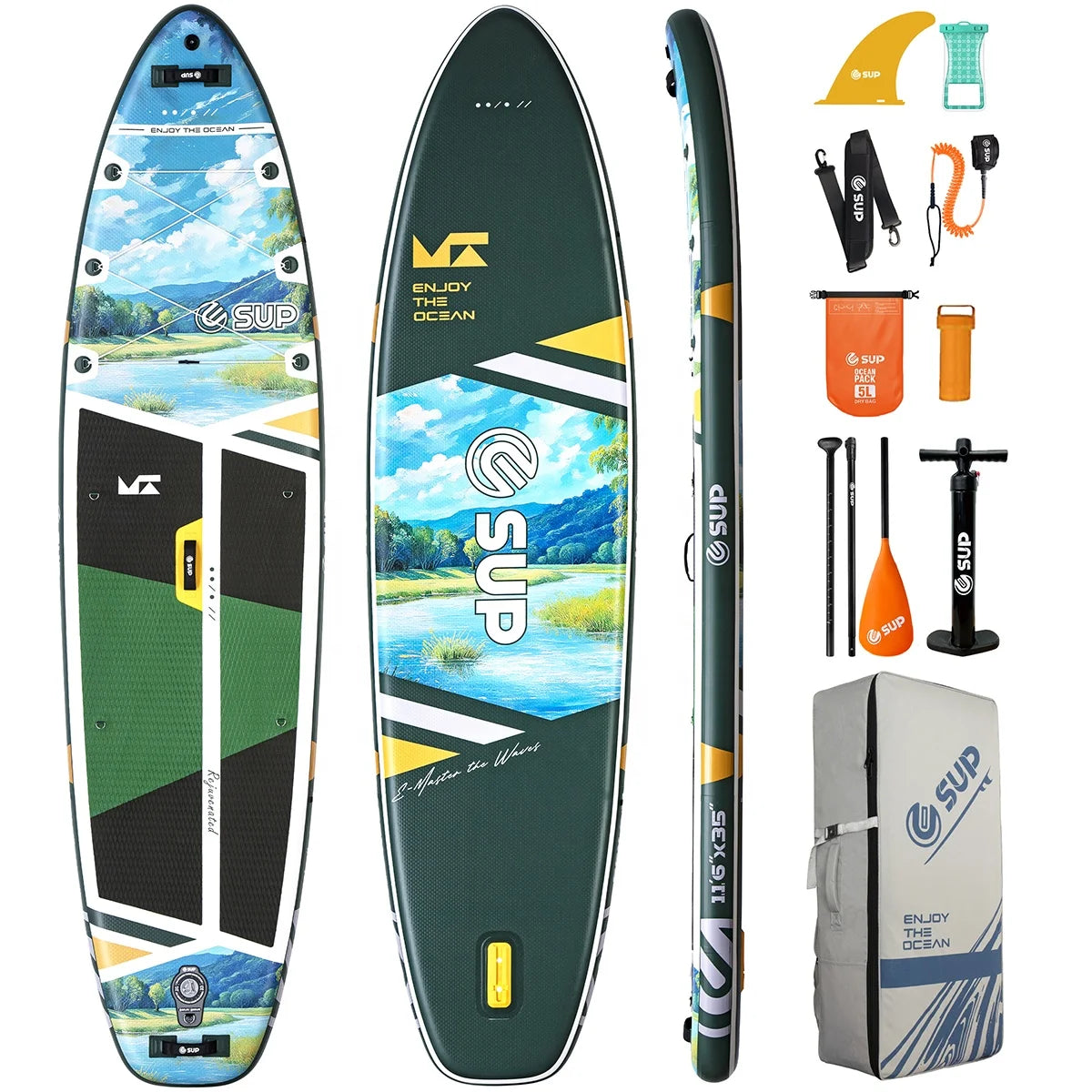 Customized Ultra Wide Single Layer E-SUP Inflatable Paddle Board Durable Dock Ultra-Portable Stand-Up SUP Board Accessory MegaBDM