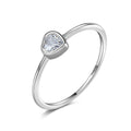 Daidan Rings Women Silber 925 Rhodium Silver Heart Bezel Zirconia Heart Shaped Ring