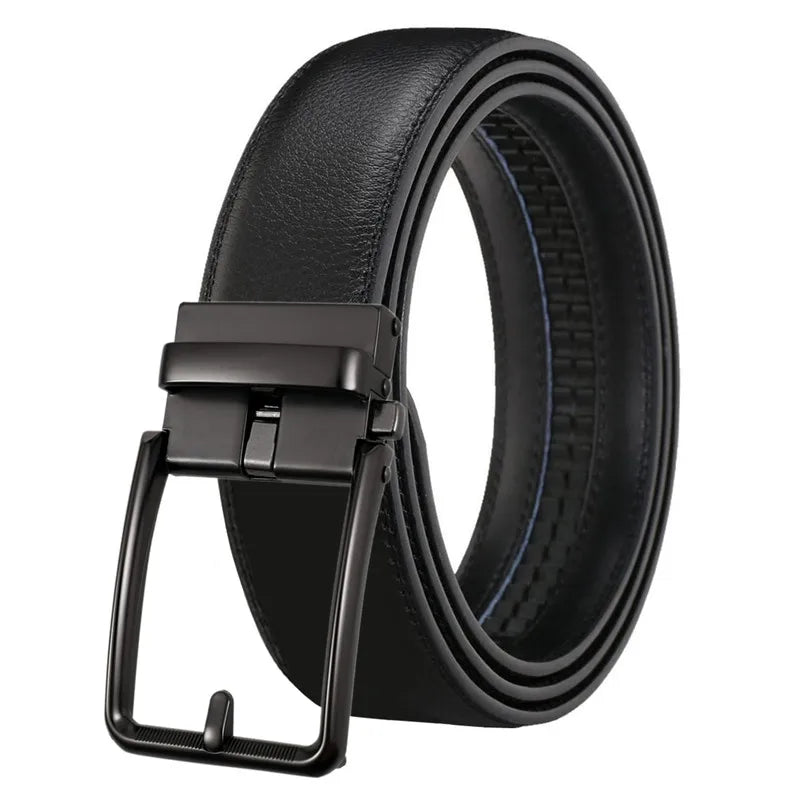 Simple Design New Male Genuine Leather Belt Black Men's Automatic Buckle Belts for Men Wholesale Yiwu Factory