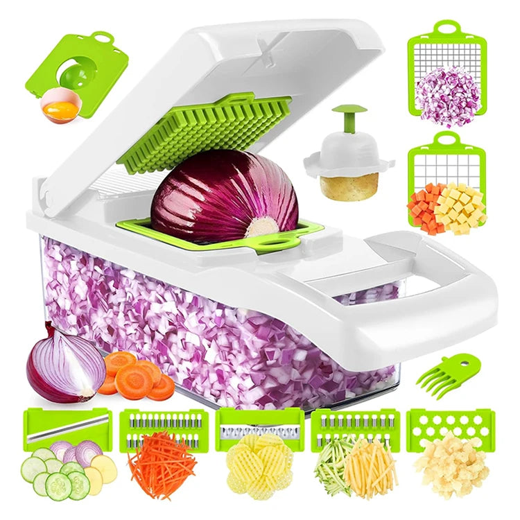 2026 Kitchen Multi 15 in 1 Manual Mandoline Fruit Cutter Onion Dicer Veggie Slicer Vegetable Chopper