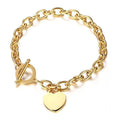 Hot Sale Elegant Stainless Steel Chain Heart-shaped Pendant Bracelet for Women