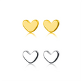 Trendy 100% 925 Sterling Silver Mini Love Heart Stud Earrings Gold Plated for Women & Teens Student Jewelry Gift
