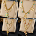 Egypt Cleopatra the Eye of Horus Ankh Charm Luxury 18K Gold Plated Stainless Steel Fashion Layered Necklaces  for Women Jewelry