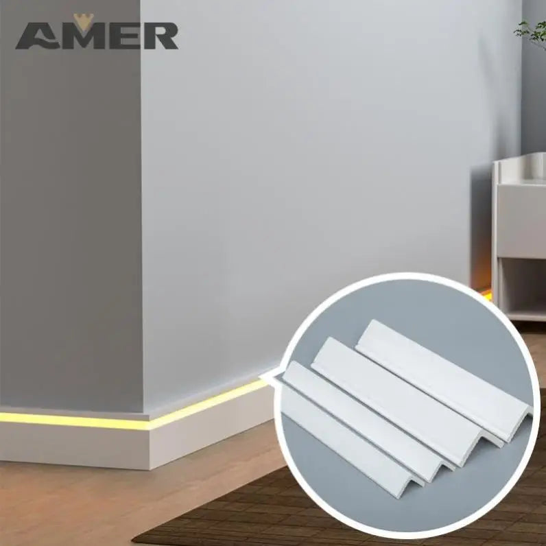 Rongke OEM Pine Wood Trim Plastic Composite Mdf Skirting Board Baseboard Moulding Gold Modern