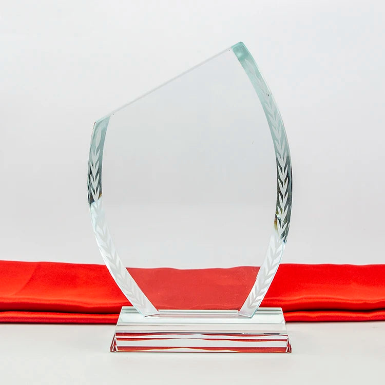 PuJiang Wholesale K9 Crystal Award 3d Laser Engraving or Uv Printing Crystal Trophy Glass Plaque Crystal Award