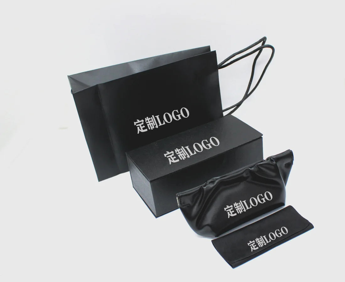 Black Storage Box Custom logo Sunglasses Paper Box Portable Soft PU Leather Cases Cloud Cases Glasses Box Packing Set