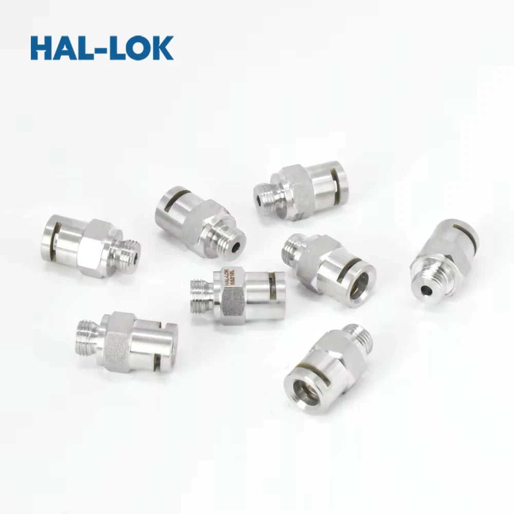 316L Stainless Steel Mini Pneumatic Connector Fittings G1/8 BSPP Male Thread Pneufit Quick Connect Polished Surface