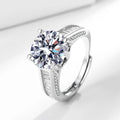 Platinum Plated Full Zircon Sparkling Wedding Ring for Women Mirco Pave Bling Zirconium 5 Carat Diamond Ring for Bridal