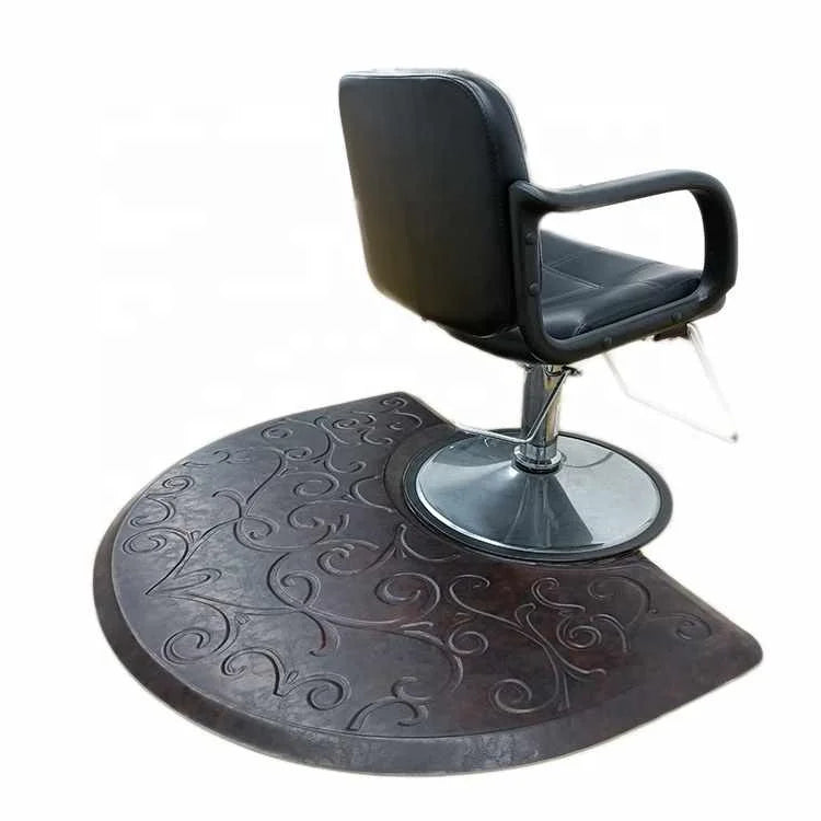 Sheepmats Antique Anti-Slip Beauty Salon Barber Shop Chair Floor Mat Anti Fatigue Semi Circle Salon Mat Hair Stylist PU Material MegaBDM