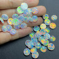 HQ GEMS Fire Round Opal From 2mm to 12mm Flat Bottom Lab Grown Opal Cabochon Price