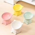 New Design Cute Ceramic Pet Bowl Spinal Protection Raised Cat Bowl Anti Vomiting Tilted Cat Food and Water Pet Ceramic Bowl