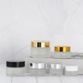 Jingtuo Various Sizes Glass Clear Frosting Jars Face Cream Bottle Cosmetic Packaging for Skincare