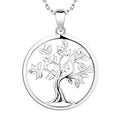 YH JEWELLERY Custom Design 925 Sterling Silver Cz Women Round Family Tree of Life Necklace Pendant