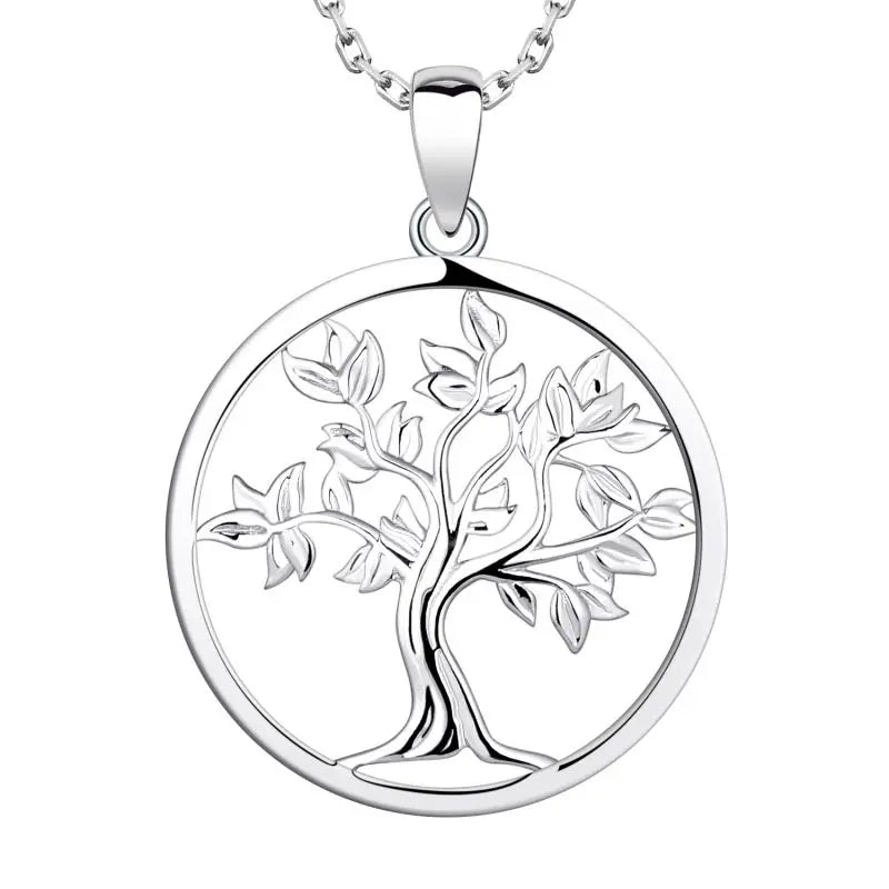 YH JEWELLERY Custom Design 925 Sterling Silver Cz Women Round Family Tree of Life Necklace Pendant