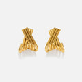 2024 Dazan New INS Winter Trendy 18k Pvd Gold Plated Stainless Steel Vintage Shine French Shield Unique Earrings Luxury Jewelry