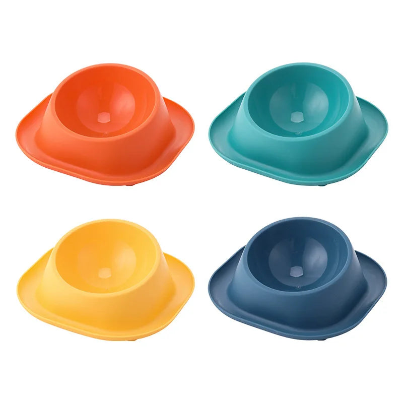 Wholesale Large Capacity Stainless Steel Dog and Cat Bowl Candy-Colored Diagonal Feeder with Solid Pattern Box Packed