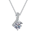S925 Silver Fine Jewelry Platinum-Made 1 Carat Moissanite Pendant Necklace