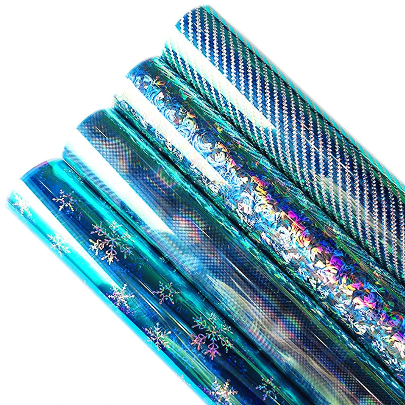 Blu-Ray Printed Illusion Laser Transparent  Pvc Film Sheets for Making Bag Handbags Cosmetic Bags
