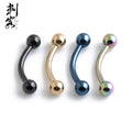 Stainless Steel 16 Gauge PVD Plated Ball Eyebrow Curve Ring Banana Eyebrow Body Jewelry