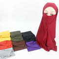 2021 Newest Muslim Niqab Jersey Cotton Niqab  Women Opaque Hijab Niqab Free Size Instant Hijab