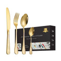 New Arrival Customized Cubiertos 24 Pieces Flatware Set Gift Box Plaid Pattern Spoon Fork Knife Set Stainless Steel Cutlery Set