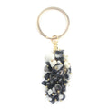 HZ Fashion Design Natural Stone Key Ring_ Picasso Jasper Stone Energy Key Chain_ Picasso Jasper Grape Shaped Pendant Souvenirs Gift