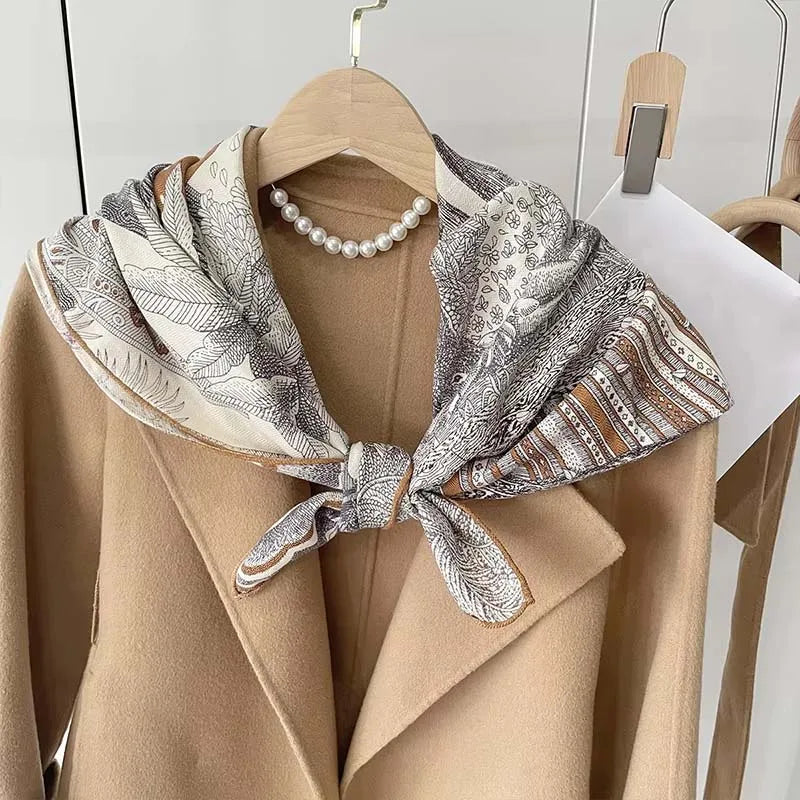 China Factory Wholesale Price Luxury Style Nature Silk Scarf 90cm