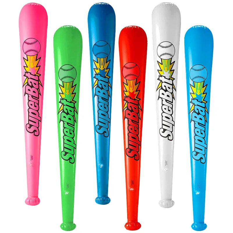 6pcs a Pack 33 Inch Inflatable Baseball Bats Outdoor Props Kids Superhero Birthday Party Prizes Inflatable Toy Bat