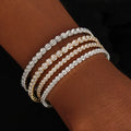 Elegant 3 4 mm 18K Gold Plated Stainless Steel Tennis Bracelet Jewelry Bling Iced Out Cubic Zirconia CZ Tennis Chain Bracelet
