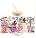 KYW 3D for DTF UV Cup Wrap Transfers Full Color Custom Print 16oz Libbey Glass Ready-to-Stick for 3D UV Cup Wraps Transfers