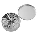 430 Stainless Steel 11pcs Round Cookie Cutter Set Circular Biscuit Cutters Round Donut Ring Molds for Baking 3CM Height