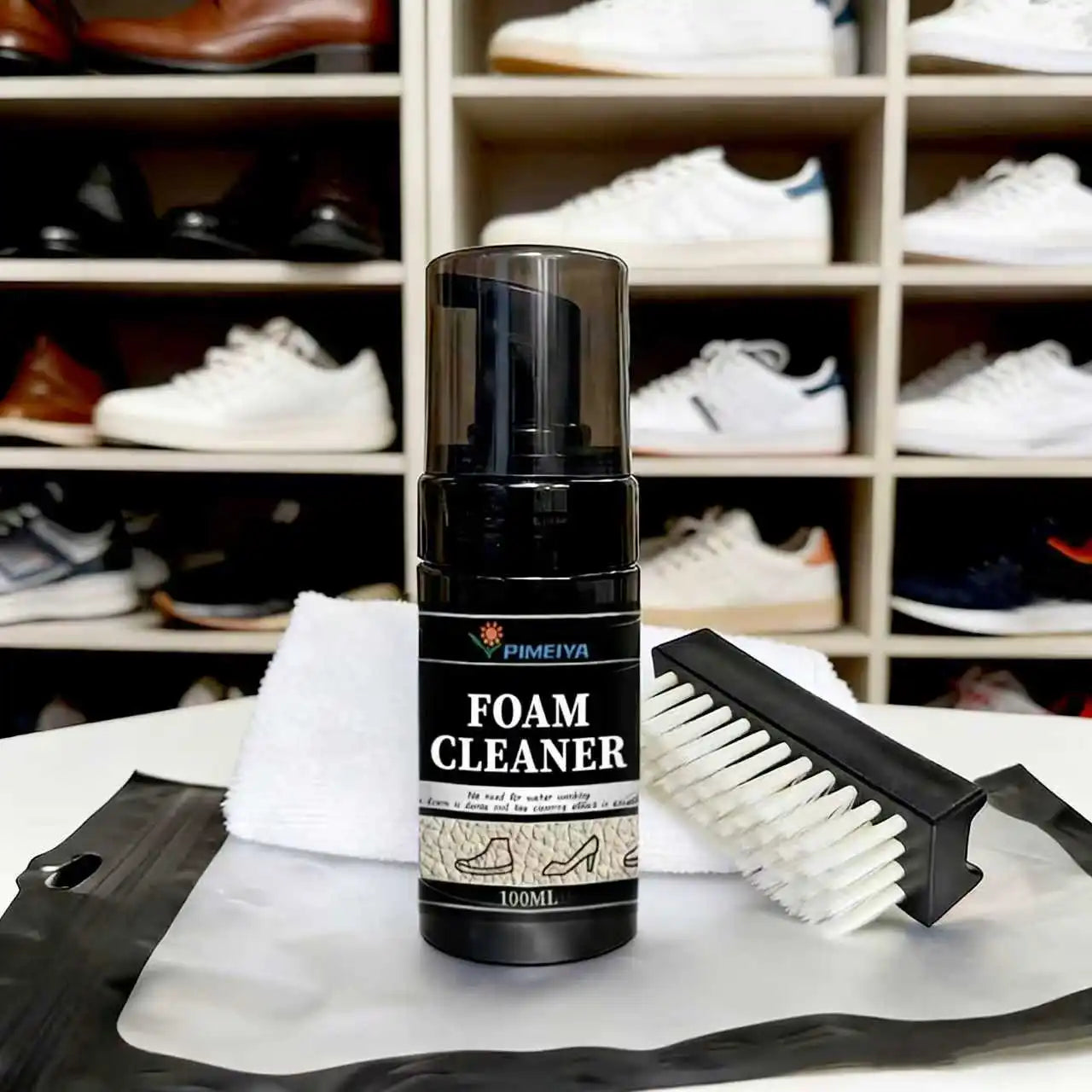 Wholesale Foam Cleaner Set Three-piece Set Foam Cleaner Towel Shoe Brush Easily Remove Stains Sports Shoe Cleaner