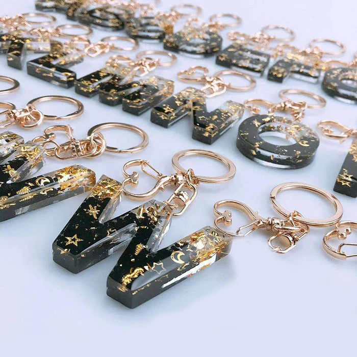 Personalised Letter Name Keychain Real Flower Resin Keychain Accessory Made From Durable Plastic