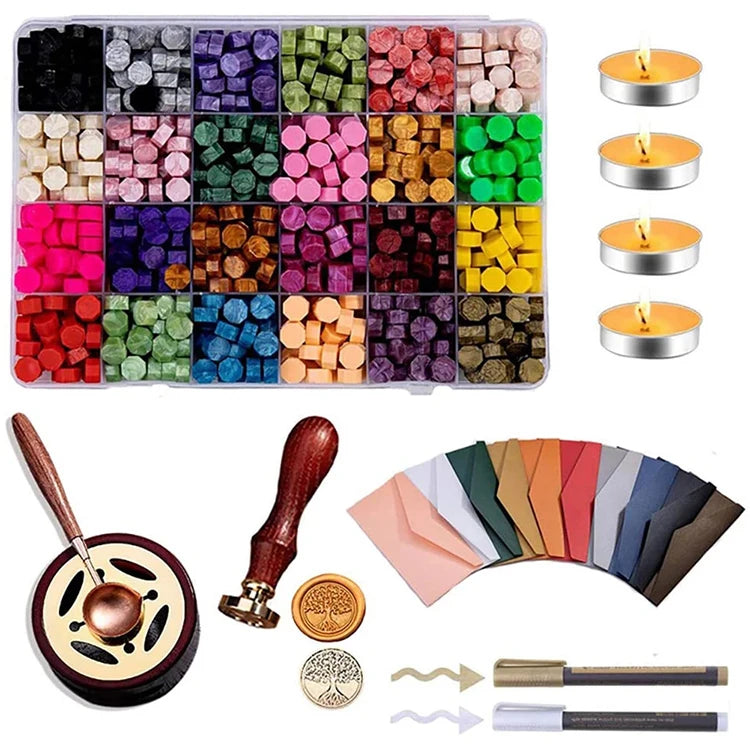 Vintage Wax Seal Kit DIY Invitation Envelope Decoration Wedding Decorative Stamp Craft Paint Sealing Wax Seal